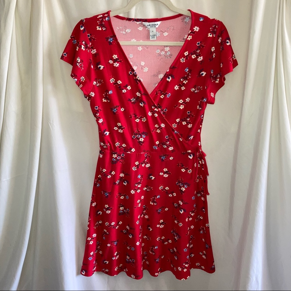 Arizona Jean Co. Sz M Red Dress with Flowers